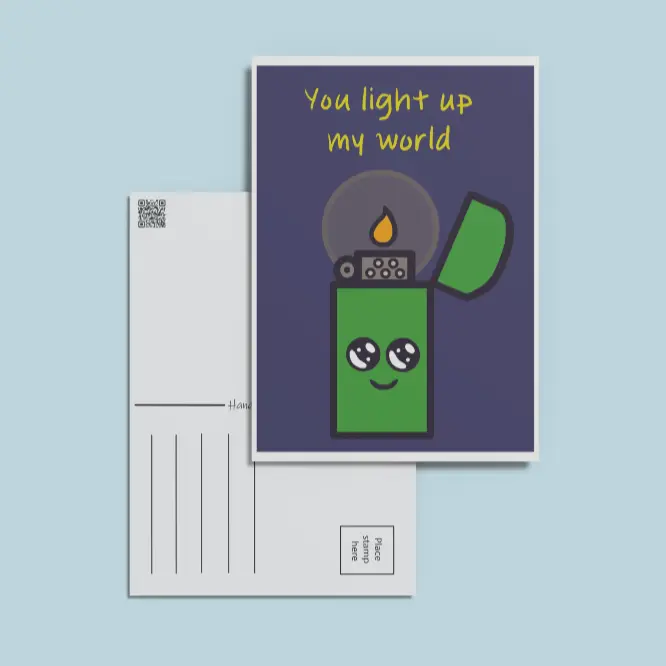 You Light Up My World Postcard