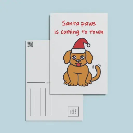 Santa Paws postcard